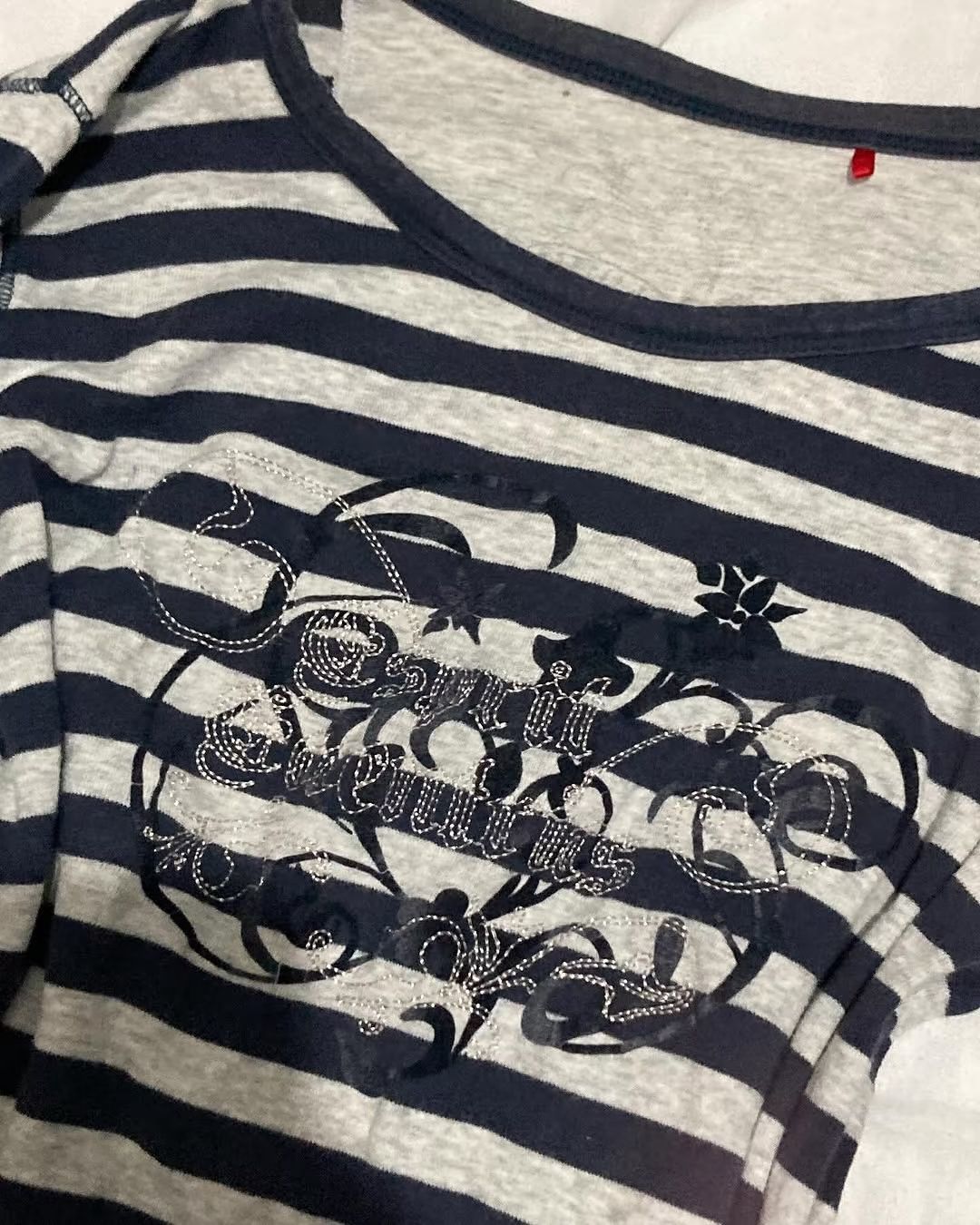 Striped long-sleeved slim-fitting waist T-shirt SA625