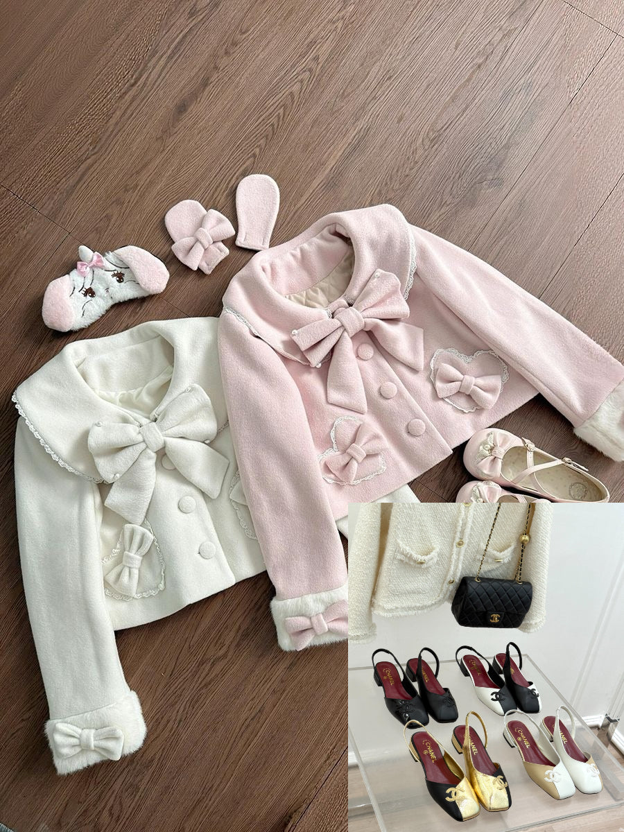 Bow Woolen Coat SAB040