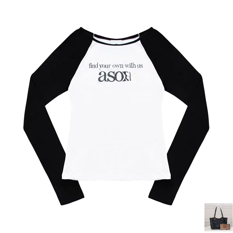 Letter Print O-neck T-shirt SA270