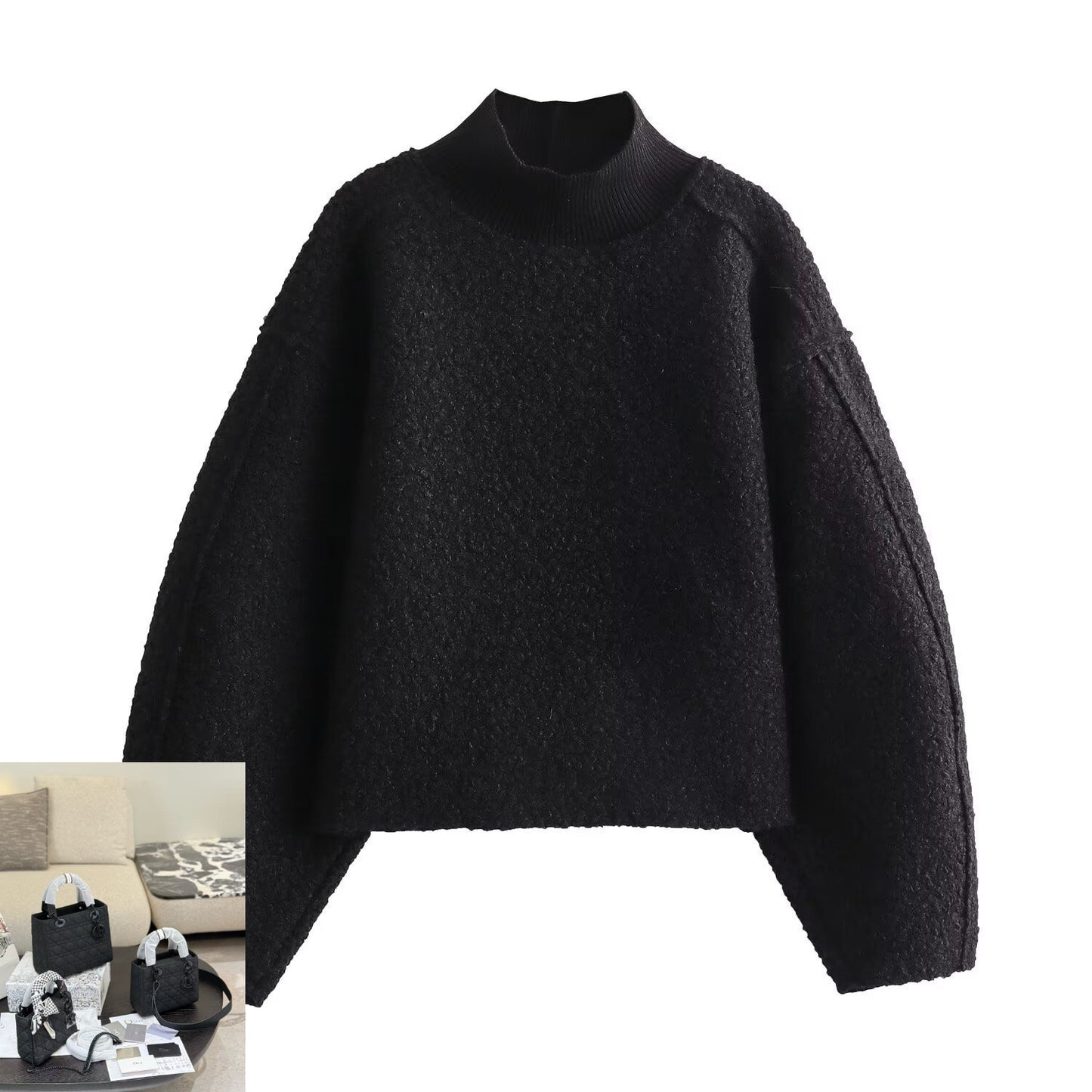 Loose Stand-up Collar Pullover Sweater SA579