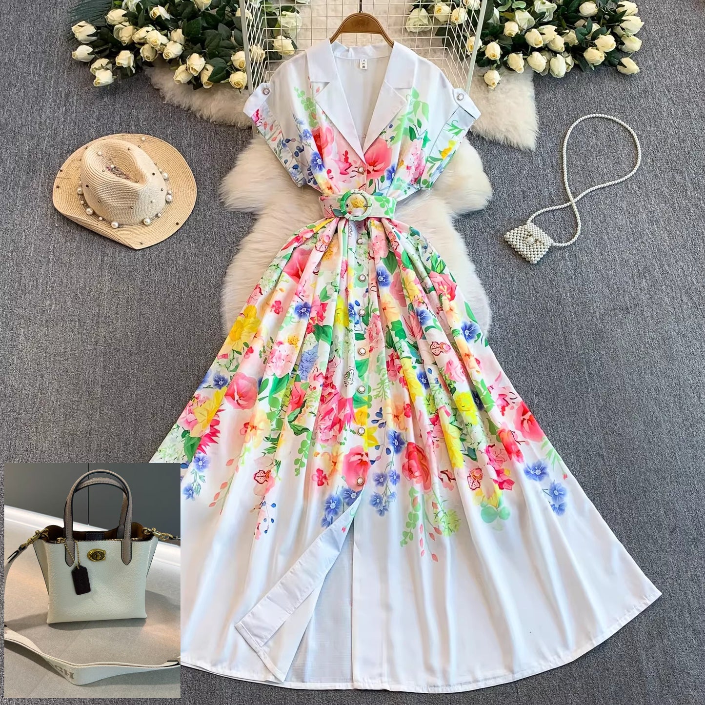 Strap Waist Pendulum Printed Skirt SA702