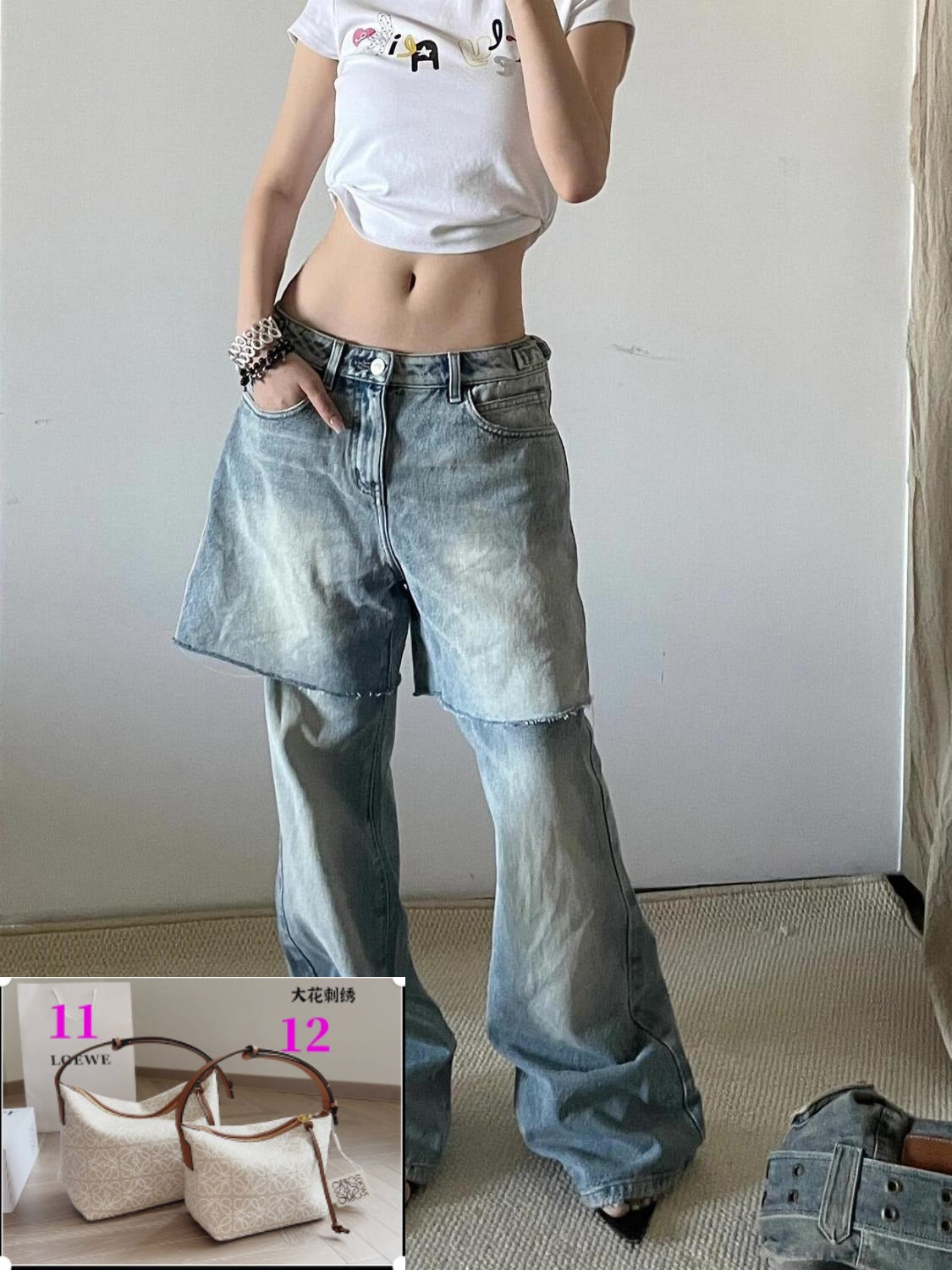 Fake two jeans SA647-SA648