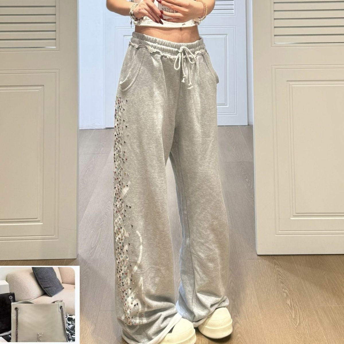 Sparkly Printed Casual Pants SAB205