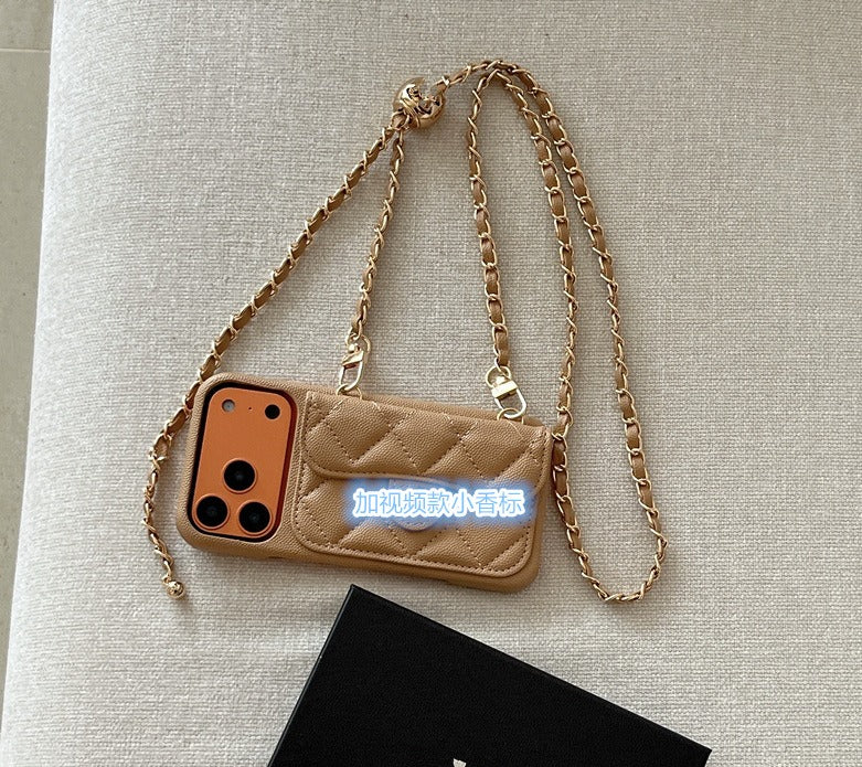 Phone Case Lanyard Crossbody with Lychee Grain Card Holder SP105 FR