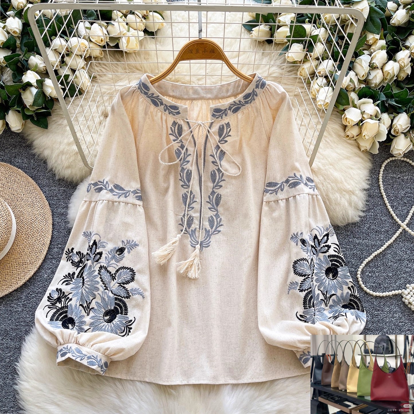 Embroidered Ethnic Style Shirt SA454