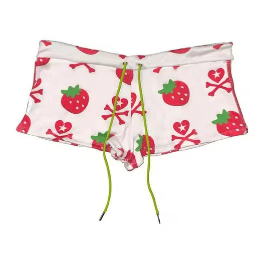Strawberry Skull Print Shorts SAB068