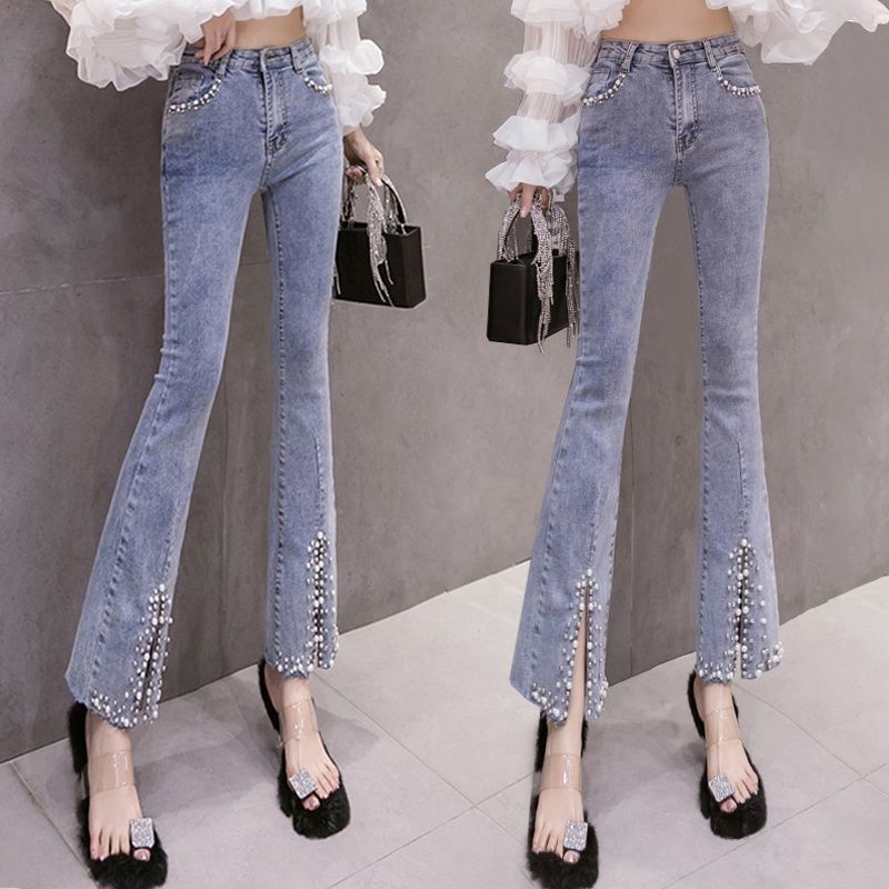 Slit Stretch Micro-flare Jeans  US 64D103