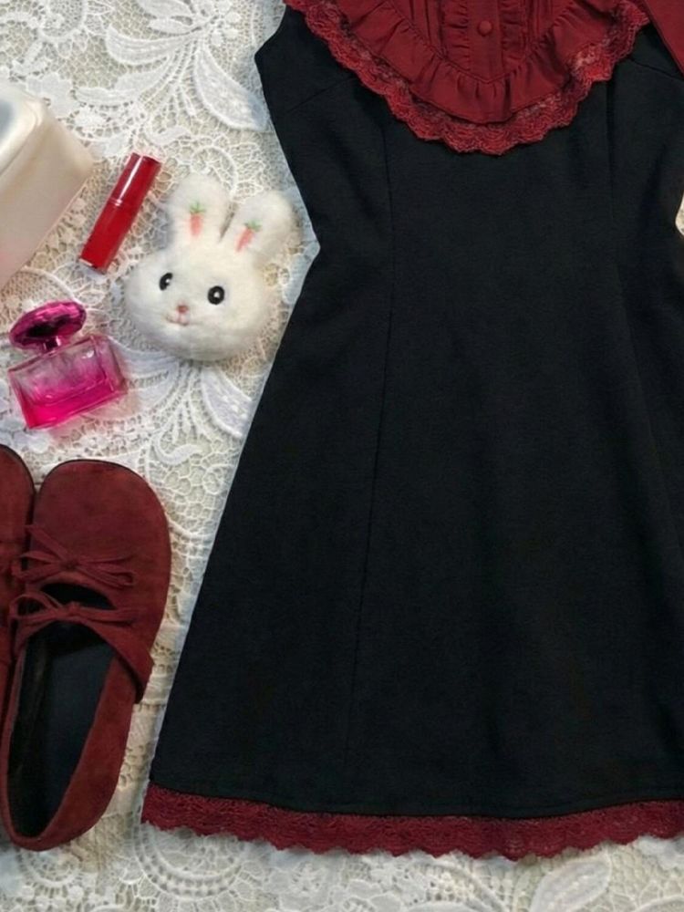 Black Lace Sleeveless Dress US 64H081