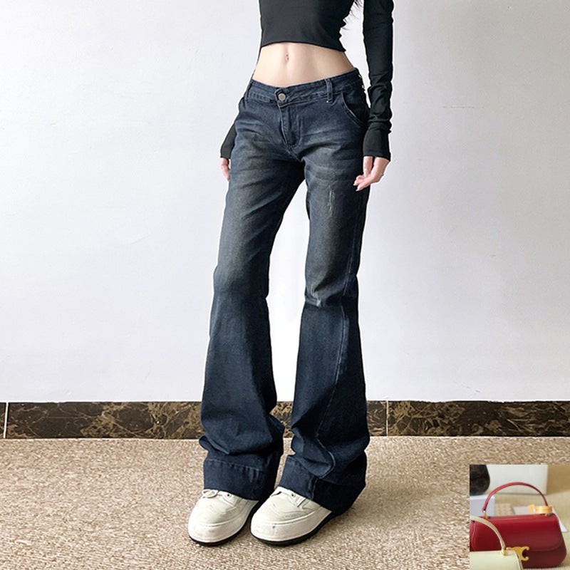 Skinny Washed Denim Micro-pull Pants SA387