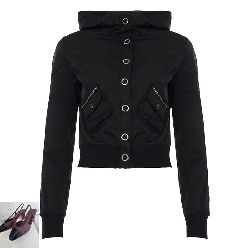 Black Minimalist Coat for Women SA603