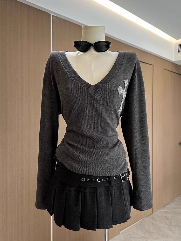 Cross-design High Street Long Sleeve Top SA814