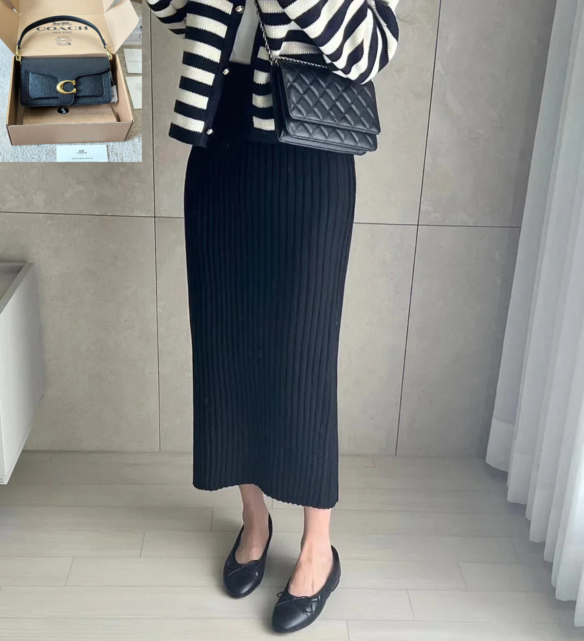 Chic Striped Sweater Coats Femme Cardigan SA003