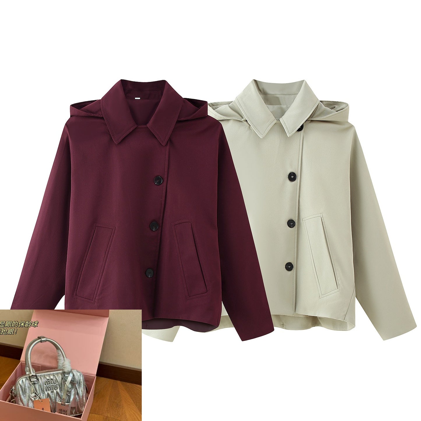 Long Sleeve Short Hooded Windbreaker SA416