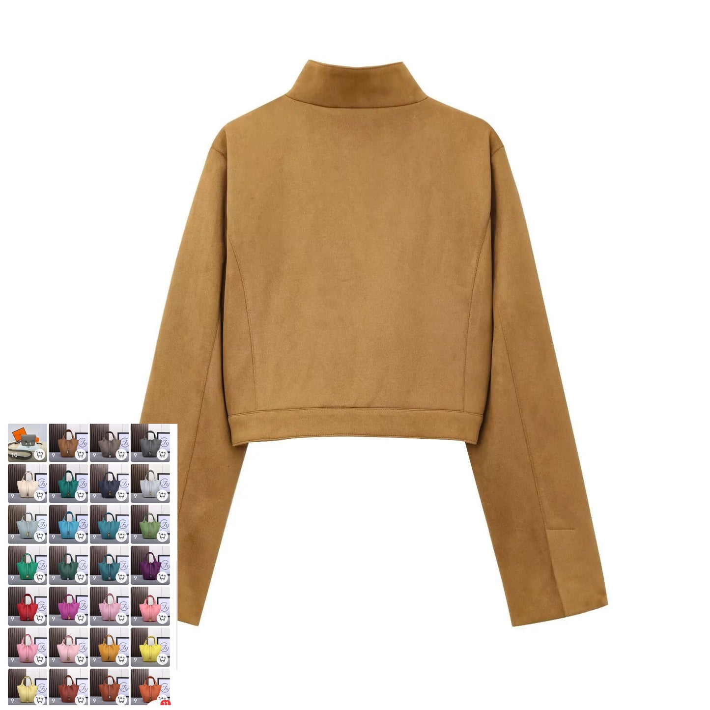 Solid Color Short Leather Jacket SA559