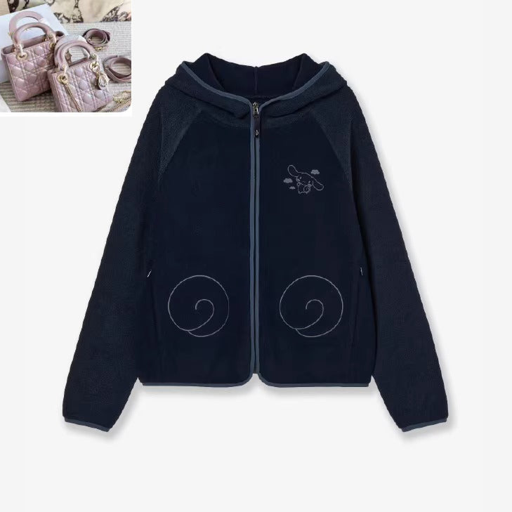 Contrasting color zipper hoodie jacket SA615-SA616