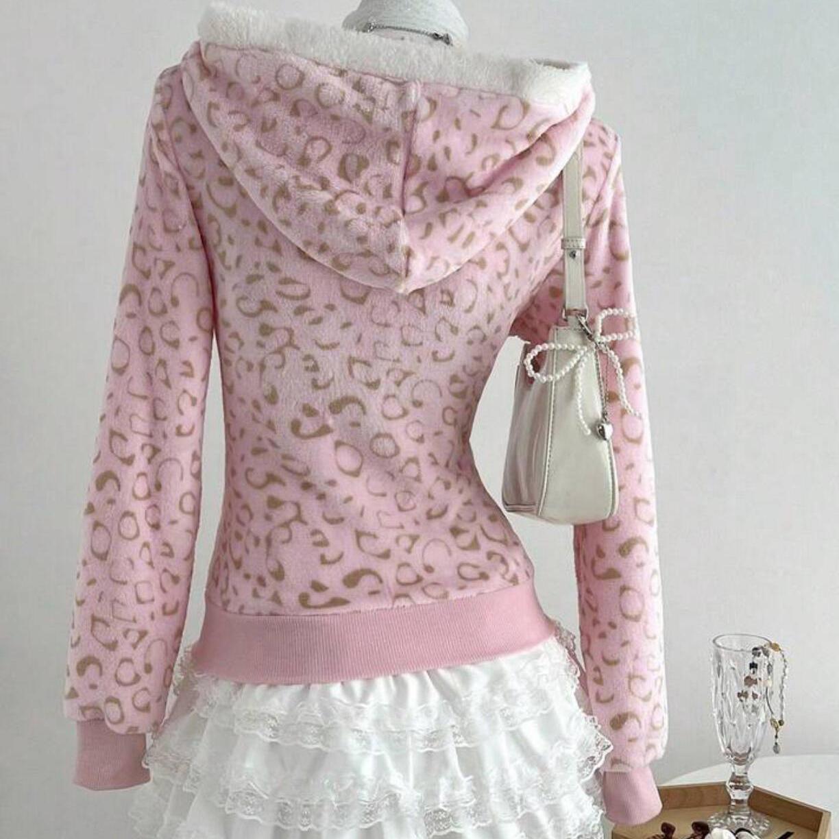 Leopard Print Hooded Cardigan Sweater Jacket SA645-SA646