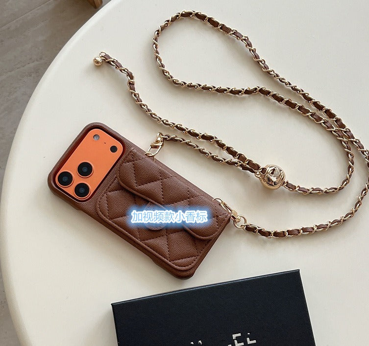 Phone Case Lanyard Crossbody with Lychee Grain Card Holder SP105 FR