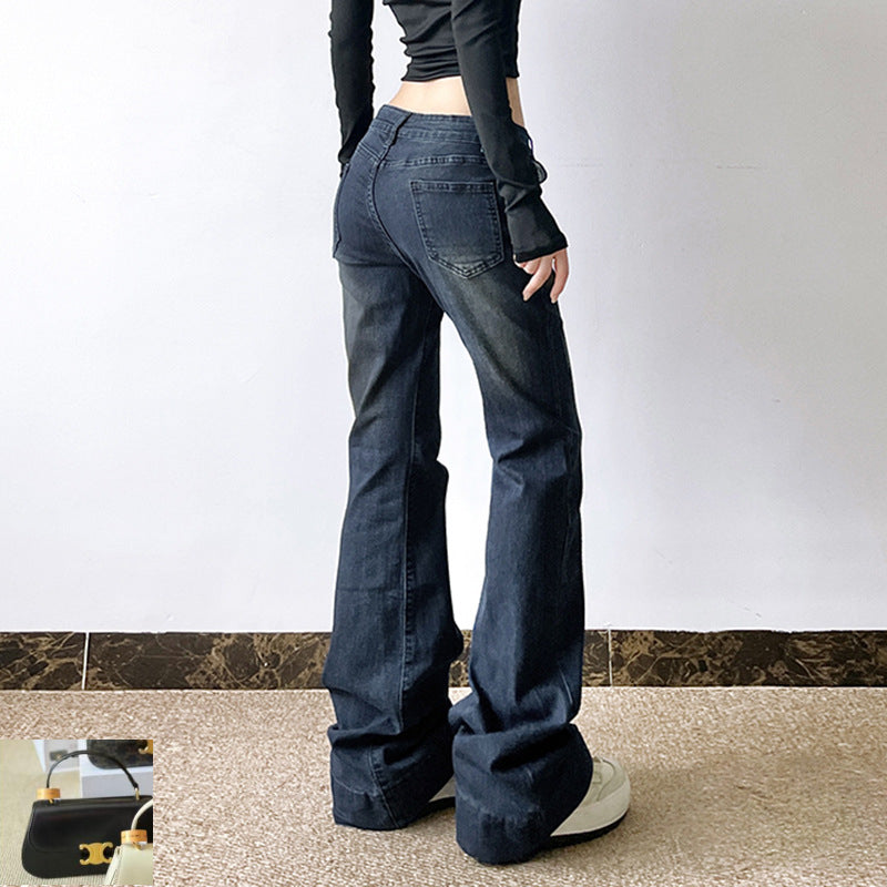 Skinny Washed Denim Micro-pull Pants SA387