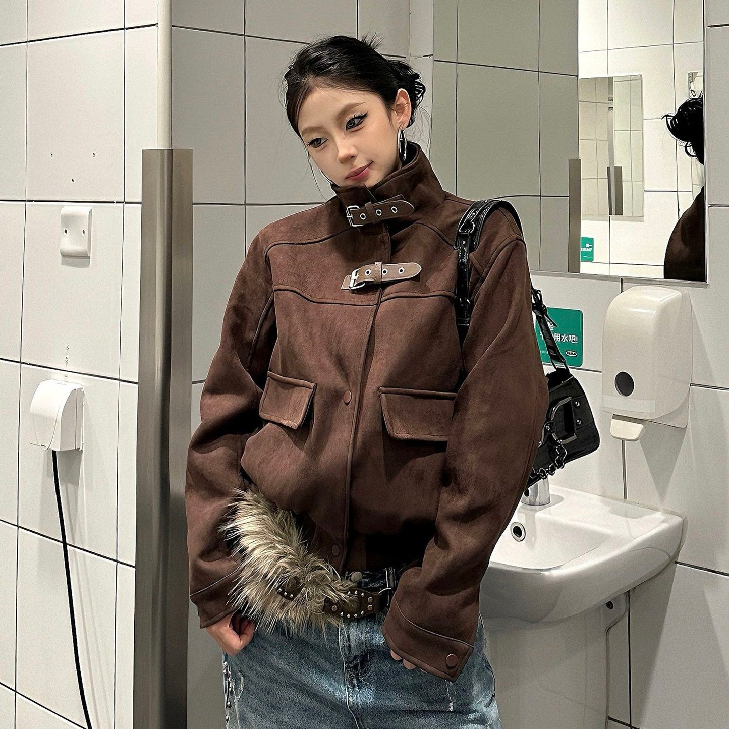 Suede High-end Jacket SAB036