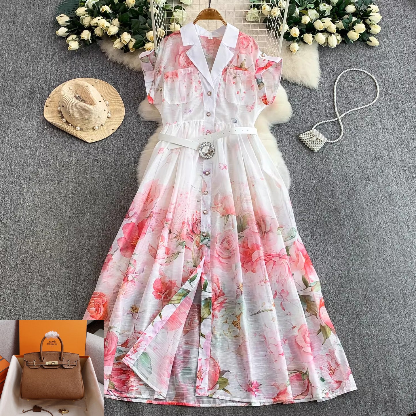 Suit Collar Raglan Sleeve Dress SA704/SA705/SA706