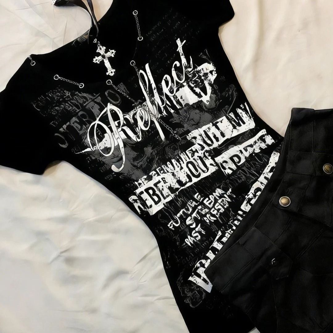 Black Short Sleeve T-shirt SA913