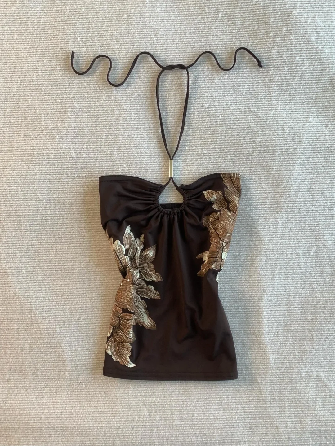 Brown Floral Print Top  SAB059