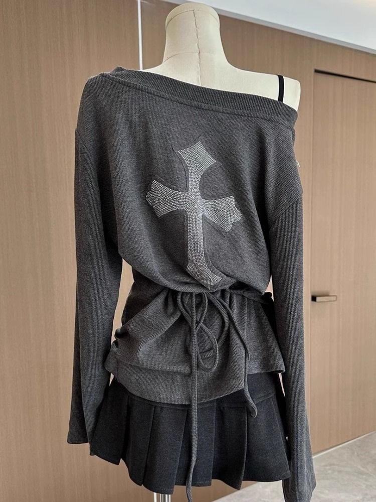 Cross-design High Street Long Sleeve Top SA814