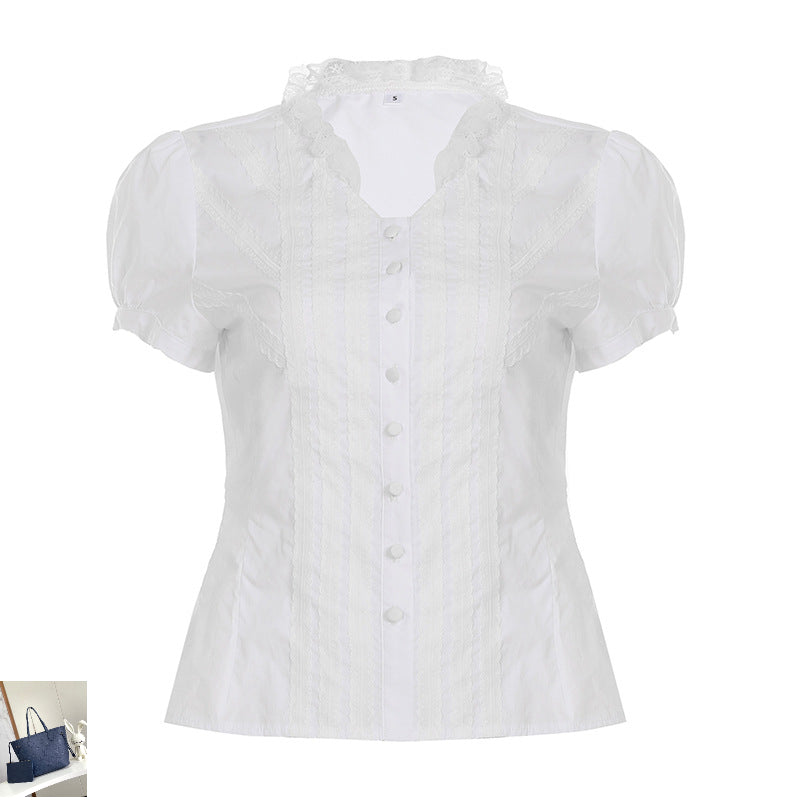 Lace Single-breasted Shirt SA361