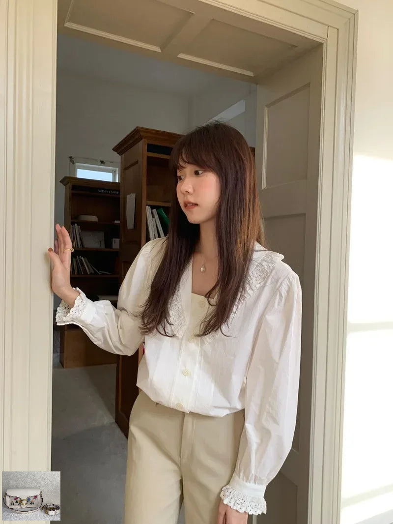 Square Neck Versatile Long Sleeve Shirt SA063