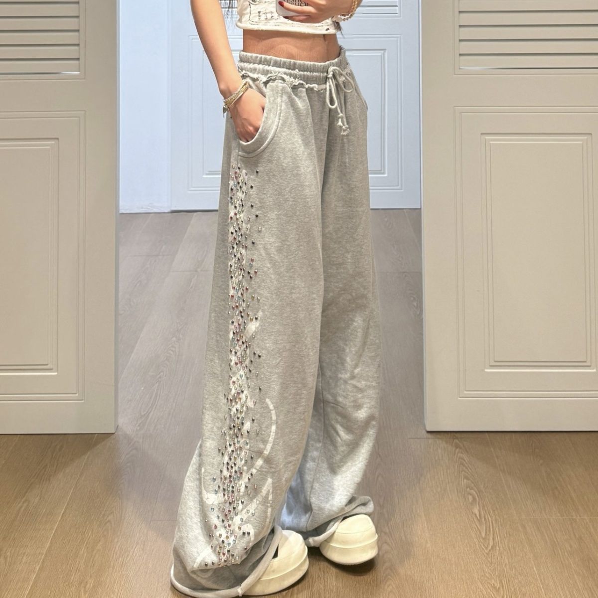 Sparkly Printed Casual Pants SAB205