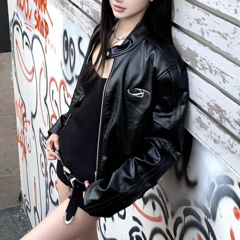 Leather Jacket Top Women SA673