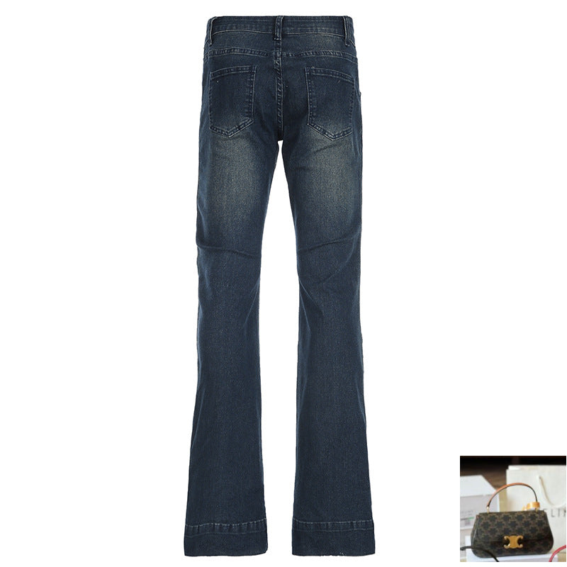 Skinny Washed Denim Micro-pull Pants SA387